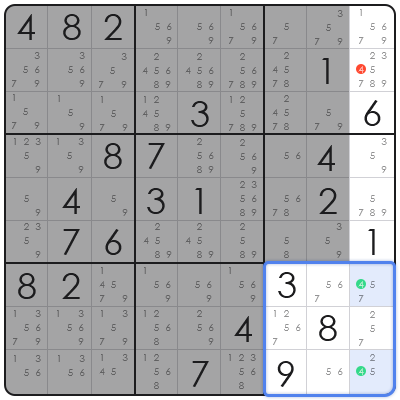 finned x wing sudoku